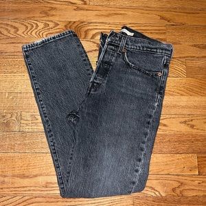 Black Levis Wedgie Straight Jeans